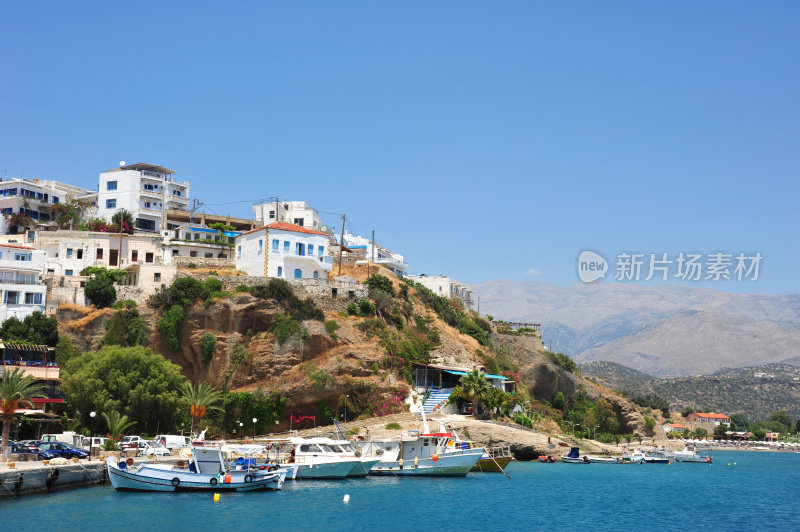 希腊克里特岛南部的Agia Gallini港口
